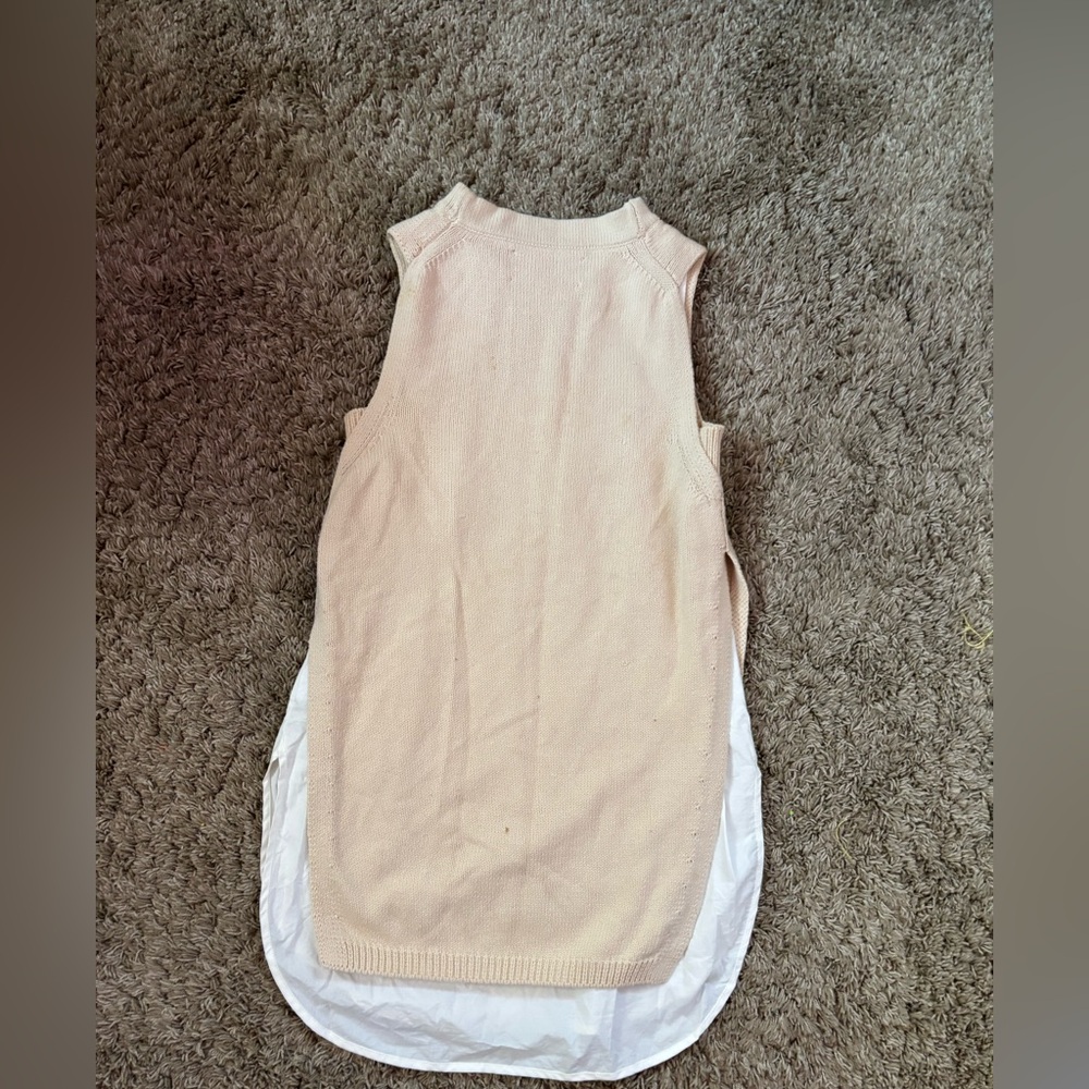 BROCHU WALKER WHITE CREAM BEIGE MARIAN LAYERED VEST SHIRTAIL - Picture 4 of 6